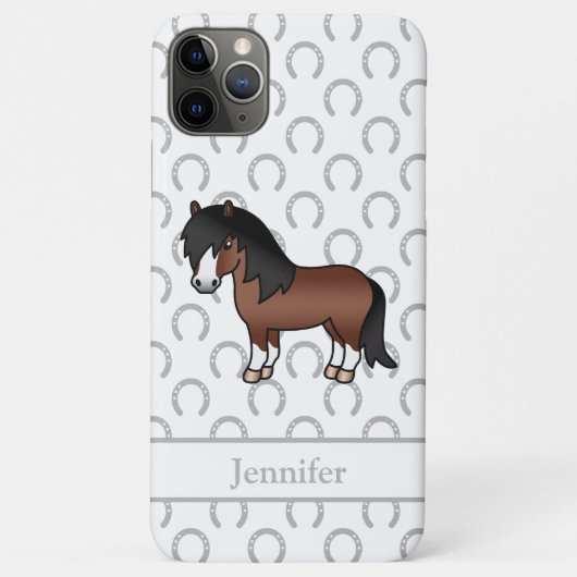 茶色のシェトランドポニーのかわいいキャラクターイラスト Case-Mate iPhoneケース (裏面)