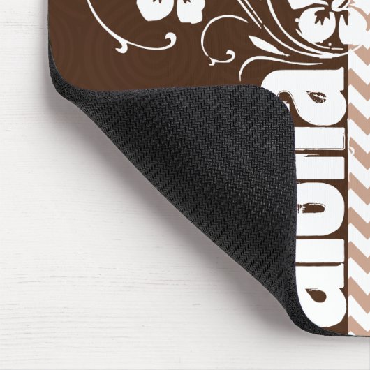 茶色のシェブロン模様;アロハ マウスパッド (コーナー)