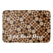 茶色のシェードの幾何学的万華鏡のように千変万化するパターン バスマット (正面)