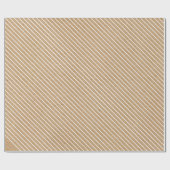 茶色のシンプルクラフト上のフェイク素朴白い線 ラッピングペーパー (フラット)