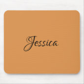 茶色のシンプルスクリプト名はプレーン マウスパッド (正面)