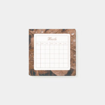 茶色のシンプル月次スケジュールカレンダー