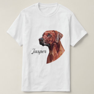 茶色のジオメトリックドッグ名Tシャツを追加 Tシャツ