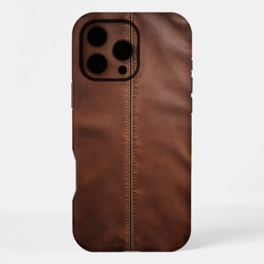 茶色のジッパー付きスリーブ iPhoneケース (裏面)