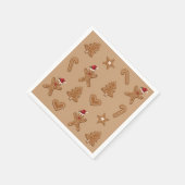 茶色のジンジャーブレッドクリスマスクッキーの形状 スタンダードカクテルナプキン (角)