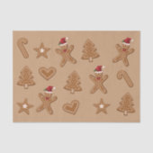 茶色のジンジャーブレッドクリスマスクッキーの形状 薄葉紙 (正面)