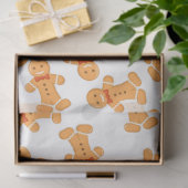 茶色のジンジャーブレッドマンオン白 薄葉紙 (ギフト)