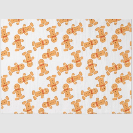 茶色のジンジャーブレッドマンオン白 薄葉紙 (正面)