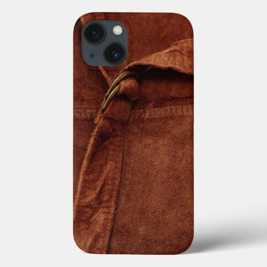茶色のスエードのストラップとバックル Case-Mate iPhoneケース (裏面)