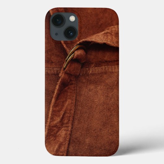 茶色のスエードのストラップとバックル Case-Mate iPhoneケース (裏面)