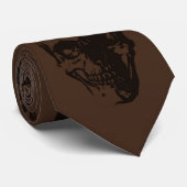 茶色のスカルネックタイ ネクタイ (ロール)