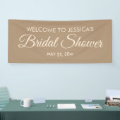 茶色のスクリプエレガントトブライダルシャワーへようこそ 横断幕 (トレードショー)