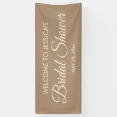 茶色のスクリプエレガントトブライダルシャワーへようこそ 横断幕 (縦)