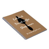 茶色のスタイリッシュダート食べドリンクのコーヒースリープ ノートブック (右側)