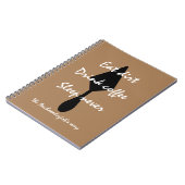 茶色のスタイリッシュダート食べドリンクのコーヒースリープ ノートブック (左側)