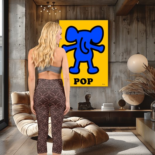 茶色のスタイリッシュピンクの幾何学的なカスタマイズ可能なパターン カプリレギンス