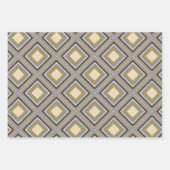 茶色のスタイリッシュ砂の幾何形状パターン ラッピングペーパーシート (正面2)