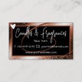 茶色のスタイリッシュ金ゴールドフレームハート名で手作り 名刺 (裏面)