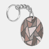 茶色のステンドグラス模様の色合い キーホルダー (正面左)
