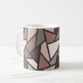 茶色のステンドグラス模様の色合い コーヒーマグカップ (正面左)