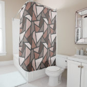 茶色のステンドグラス模様の色合い シャワーカーテン (インサイチュ)