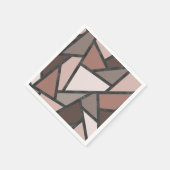 茶色のステンドグラス模様の色合い スタンダードカクテルナプキン (角)