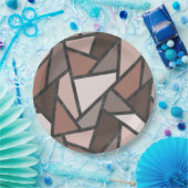 茶色のステンドグラス模様の色合い ペーパープレート (パーティー)