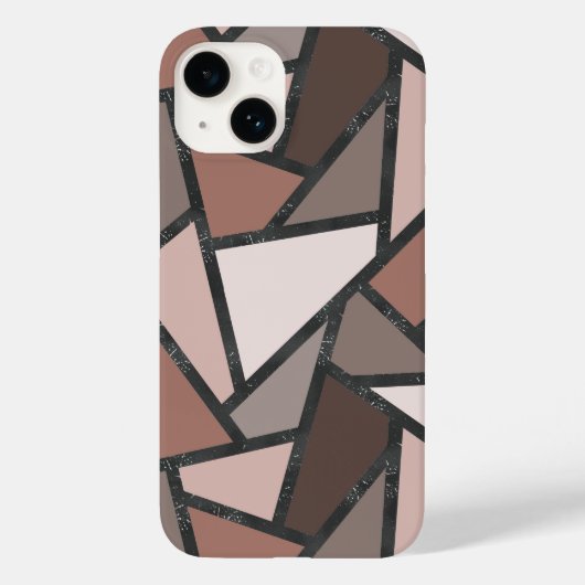茶色のステンドグラス模様の色合い Case-Mate iPhoneケース (裏面)