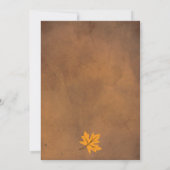 茶色のステンドン葉ド紙のオレンジ色のカエデ結婚の 招待状 (裏面)