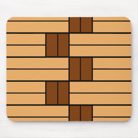 茶色のストライプパターン マウスパッド (正面)