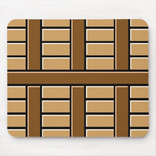 茶色のストライプパターン マウスパッド (正面)