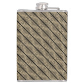 茶色のストライプ仕切りと黒またはチェスの傾き フラスク (裏面)