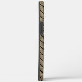 茶色のストライプ仕切りと黒またはチェスの傾き Case-Mate iPhoneケース (裏面 / 右)