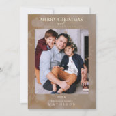 茶色のスノーフレークのクリスマスモダンのカスタム写真 (正面)