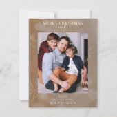 茶色のスノーフレークのクリスマスモダンのカスタム写真 (正面)