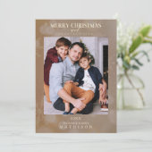 茶色のスノーフレークのクリスマスモダンのカスタム写真 (スタンド正面)