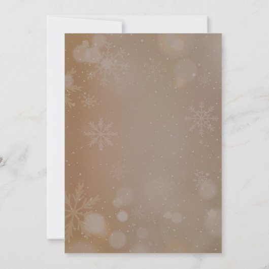 茶色のスノーフレークのクリスマスモダンのカスタム写真 (裏面)