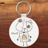 茶色のスポッティドッグキーチェーン キーホルダー (正面)