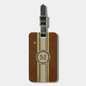茶色のスーツケースを識別するためのモノグラム。 ラゲッジタグ (正面縦)