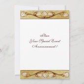 茶色のセピアに白いハト 招待状 (裏面)