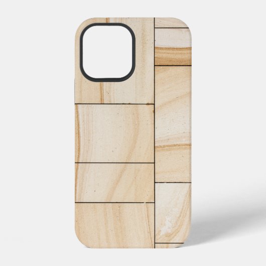 茶色のセラミックタイルのコラージュ iPhoneケース (裏面)