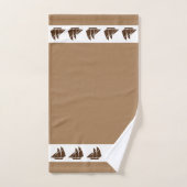 茶色のセーリングヨット バスタオルセット (ハンドタオル)