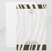 茶色のゼブラストライプの背景色!! 便箋 (正面/裏面)