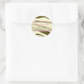 茶色のゼブラ印刷(ピンクの住所 シール) ラウンドシール (バッグ)