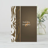 茶色のゼブラ縞/結婚式招待状 招待状 (スタンド正面)