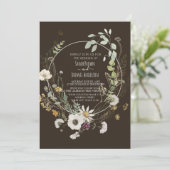 茶色のソフトカラー野生の花招待状 招待状 (スタンド正面)