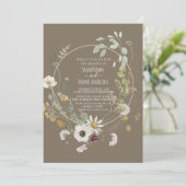 茶色のソフトカラー野生の花招待状 招待状 (スタンド正面)