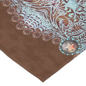 茶色のターコイズカウボーイ西部のカントリーパターン ショートテーブルランナー (コーナー)