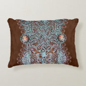 茶色のターコイズ素朴西部の国柄 アクセントクッション (正面)