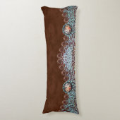 茶色のターコイズ素朴西部の国柄 ボディピロー (正面縦)